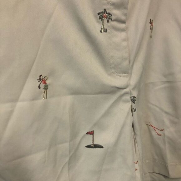 Coral Bay Golf Cream Embroidered Palm Trees 4P NWT - Picture 4 of 4